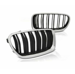 Nieren Grill Kühlergrill Bmw 5er F10 F11 Schwarz Glanz Chrom